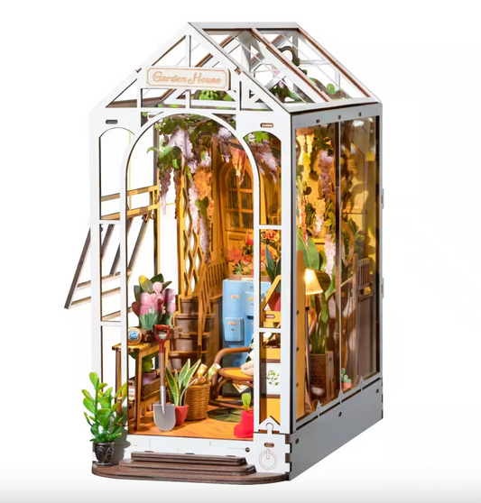 «Gardenhouse» – DIY Book Nook & Wooden Puzzle Kit with LED Light