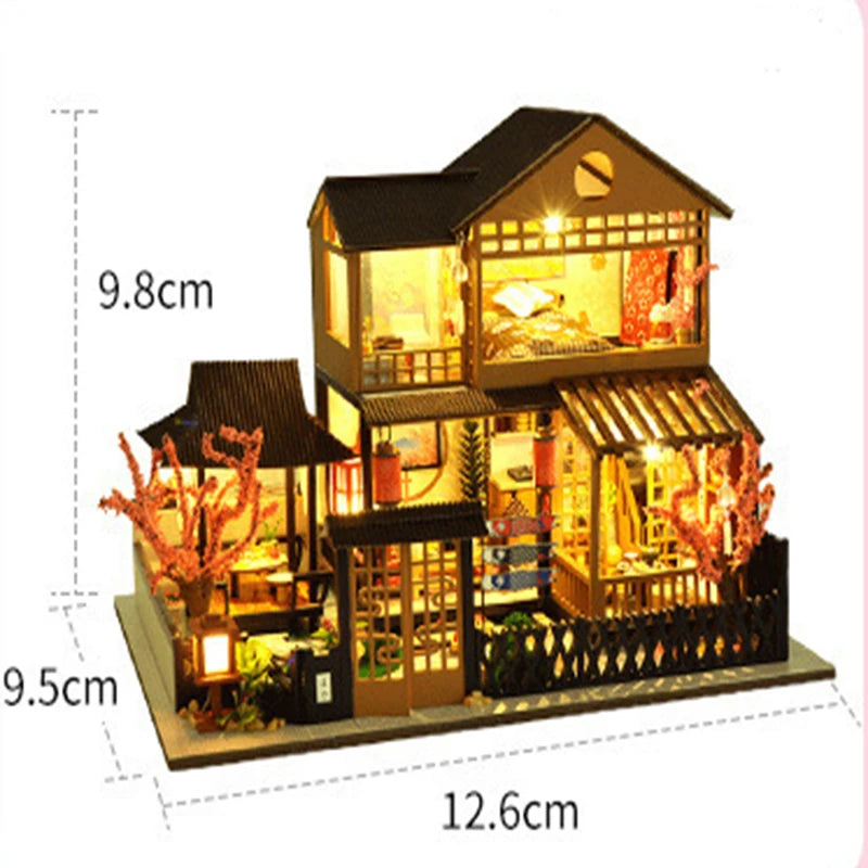 «Mini Wooden Dollhouse» – DIY Kit with Furniture & Lights