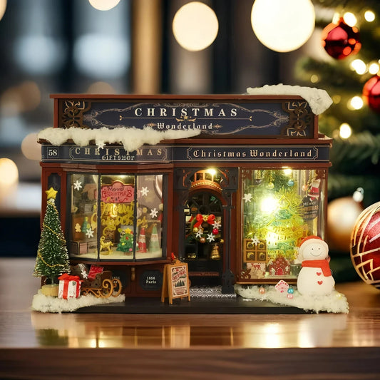 3D Puzzle Christmas House – DIY Wooden Miniature Kit