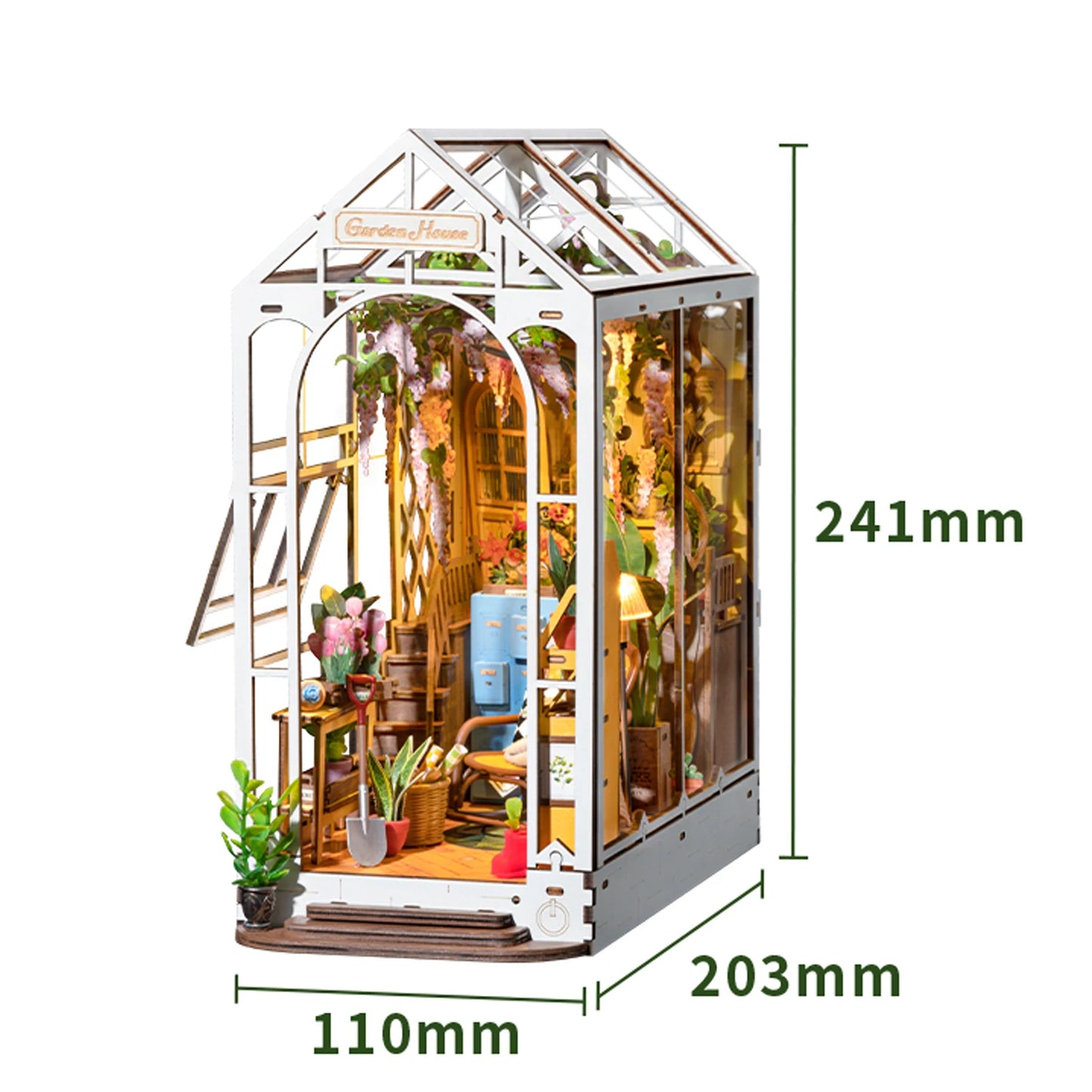 «Gardenhouse» – DIY Book Nook & Wooden Puzzle Kit with LED Light